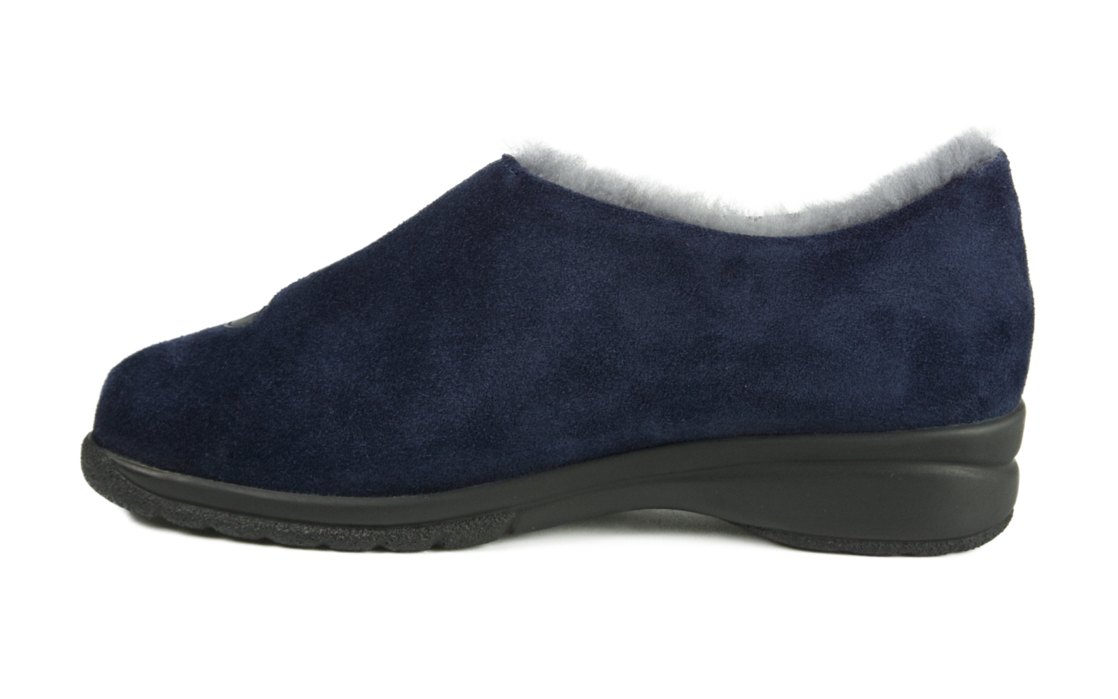 GIULIA, velours in marine, lamsvacht voering , Wildleder, Kleidung, Schuhwerk, Schuh
