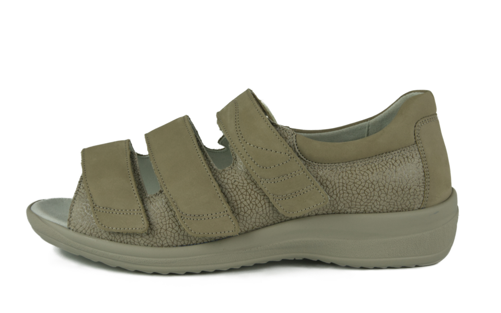 HEIKE Nubuk+LVLeaf in kiesel, Bekleidung, Schuhwerk, Sandale, Schuh, Sneaker