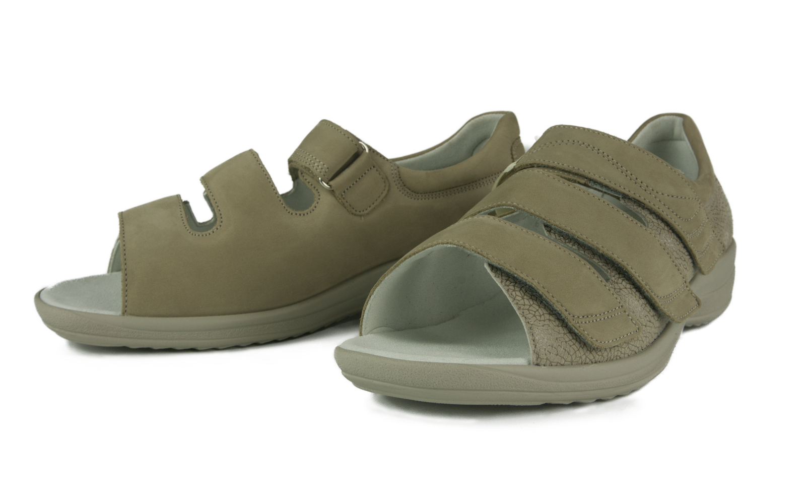 HEIKE Nubuk+LVLeaf in kiesel, Bekleidung, Schuhwerk, Sandale, Schuh, Sneaker