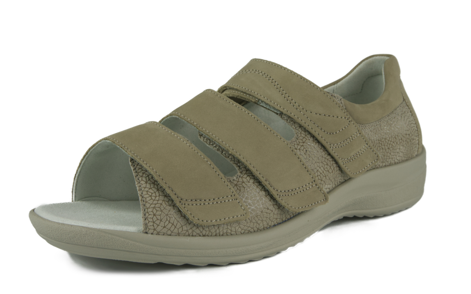 HEIKE Nubuk+LVLeaf in kiesel, Bekleidung, Schuhwerk, Sandale, Schuh, Sneaker
