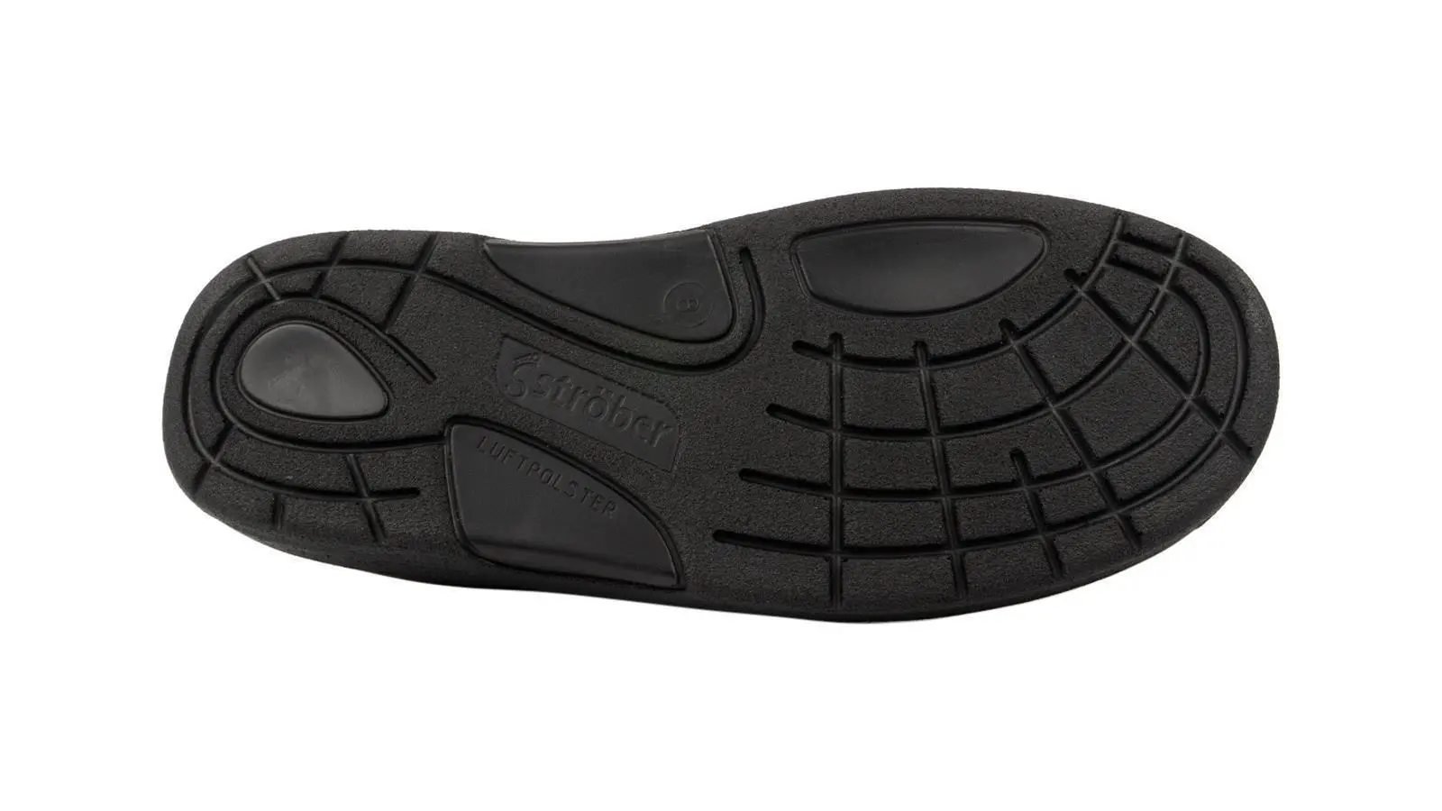 Schwarze MOSES Schuhe aus SportNappa in Weite K/M, seitlich auf einem neutralen Hintergrund präsentiert.