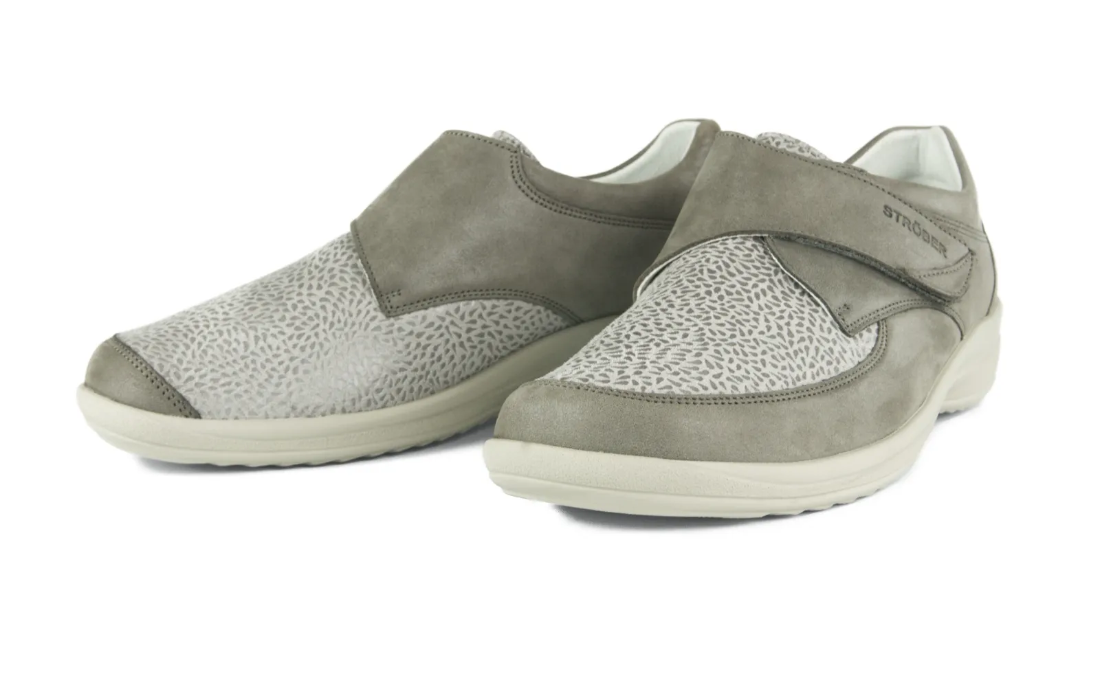 MURIEL SP NubukPerlato+StretchDrop in borke+marmor, elegante Schuhe in seitlicher Ansicht, perfekt für jeden Anlass.