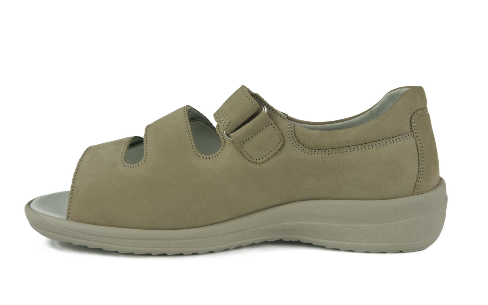 HEIKE Nubuk+LVLeaf in kiesel, Schuhwerk, Schuh, Sneaker, Sandale, Khaki