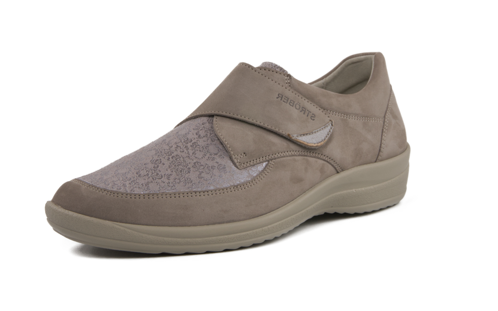 MURIEL Nubuk+StretchFlower in stein+marmor, Bekleidung, Schuhwerk, Schuh, Sneaker