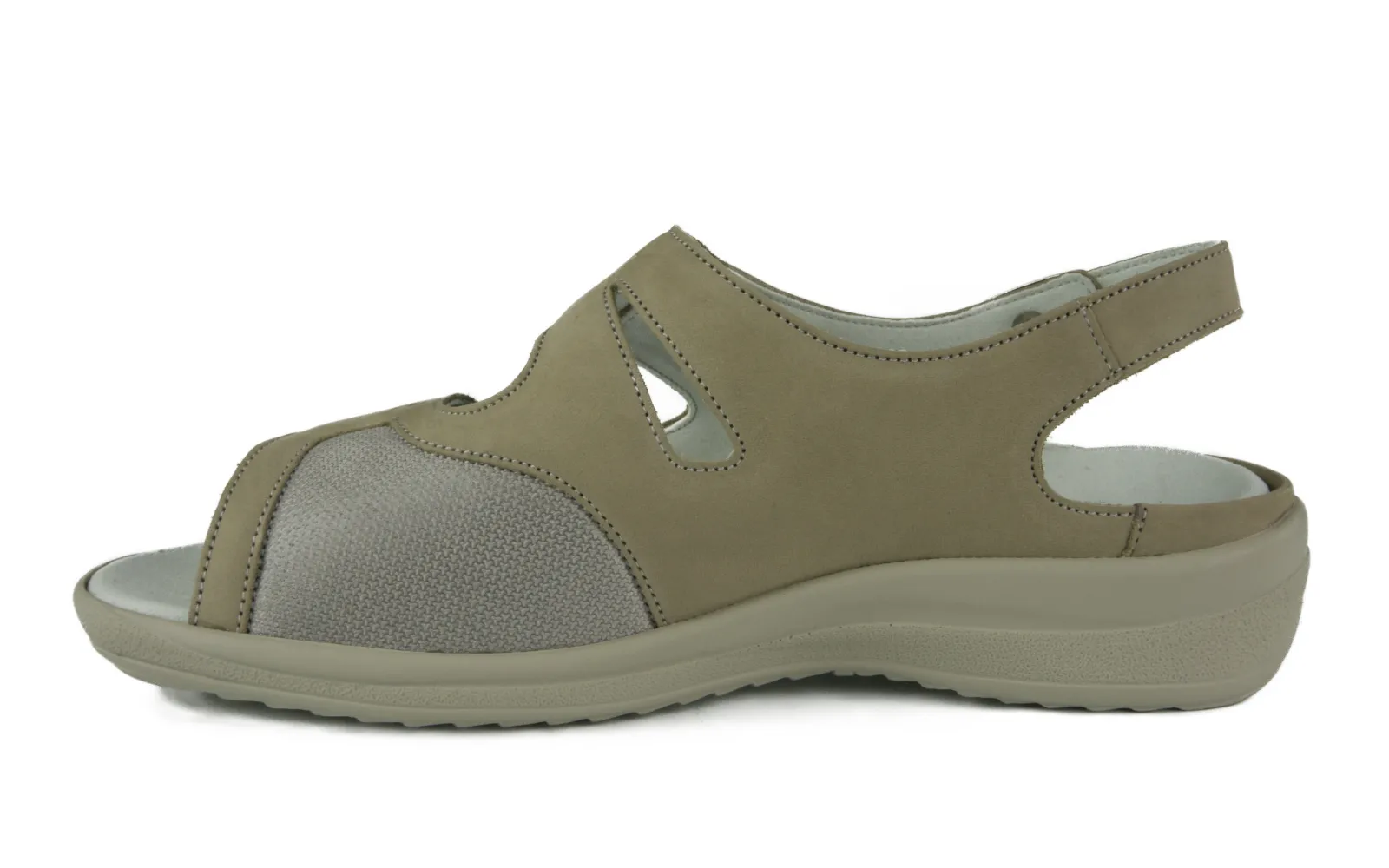 HELGA Nubuk+StretchTetra in stein+marmor, elegant auf einem neutralen Hintergrund präsentiert, ideal für den Alltag.