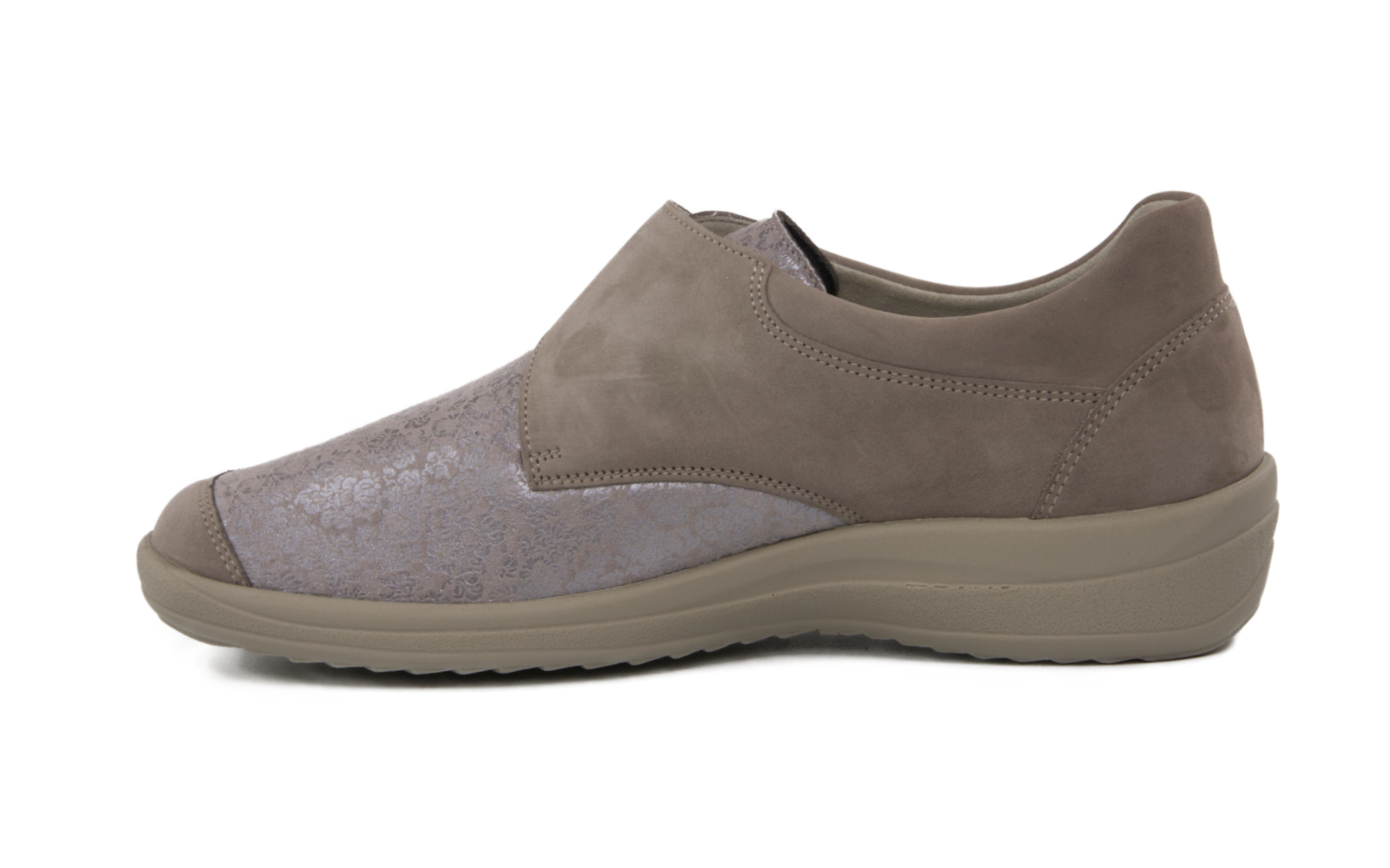 MURIEL Nubuk+StretchFlower in stein+marmor, Bekleidung, Schuhwerk, Schuh, Sneaker, Wildleder